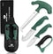 Mossy Oak 4 Pcs Field Dressing Kit, Hunting Knife Set with Gut-Hook Skinner, Caping Knife, Saw, Sharpener for Deer
