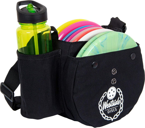 Westside Discs Sling Disc Golf Bag, 10-12 Disc Capacity, Heavy Duty 16oz Canvas for Beginners