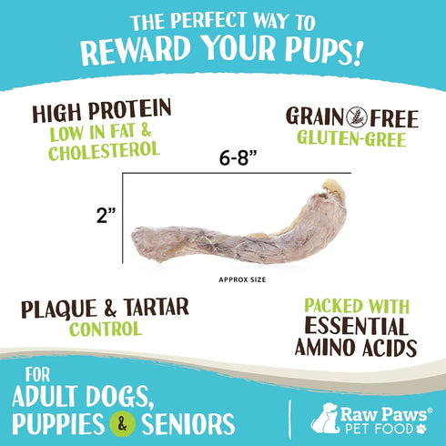 Raw Paws Freeze Dried Duck Necks for Dogs, 5-oz, All Natural Duck Treats, Made in USA