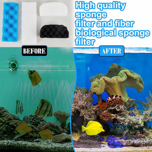 18 206/207 Set, Threlaco Pcs Compatible with Fluval Aquarium Filters Sponge Including Foam Pad, Water Polishing Pad