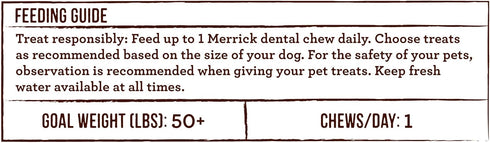 Merrick Fresh Kisses Natural Dental Chews, Toothbrush Shape Treat for Large Dogs, Infused With Real Mint, 16 ct. Box.