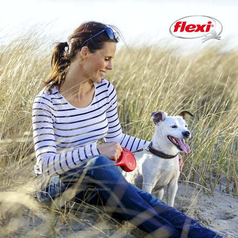 FLEXI New Classic Retractable Dog Leash (Tape), 10 ft, Extra Small, Black