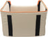 Collapsible Pet Booster Car Seat Box with Plush Fleece Cover, Foldable Carseat for Small Dogs Under 20 lbs, Khaki