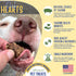 Freeze Dried Pork Heart Dog Treats Made in USA. All Natural Freeze-Dried Raw Snacks for Dogs and Cats. Single Ingredient. High Protein, Heart Health, Irresistible Training Treat