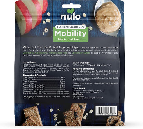 Nulo Functional Granola Bars, Healthy Dog Treats, Oven Baked, Made with Prebiotics and Probiotics, Contains No Added Salt, Sugar, or Molasses, 10 Ounce Bag