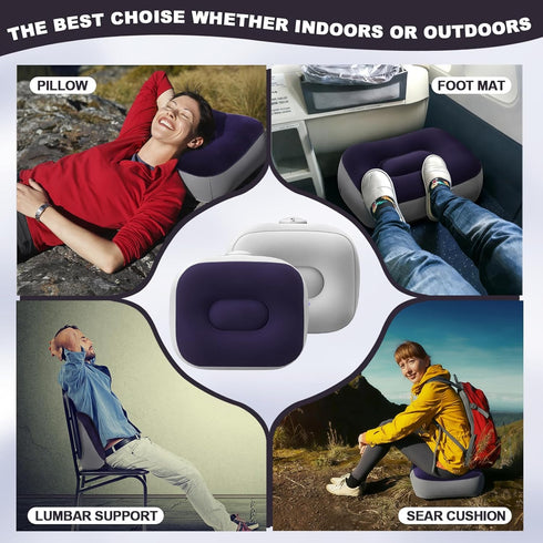 BrightRow 4 Pack 15 12 5.9 Inches Backpacking Inflatable Stadium Seat Cushion with Built-in Pump, x x Self-Inflating