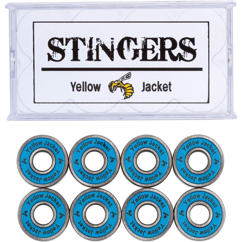 Yellow Jacket Pro Longboard Bearings, Premium Skateboard Bearings 608, ABEC 11, Bomber Blue (Pack of 8)