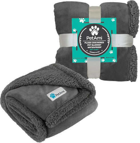 PetAmi Dog Blanket Dark Gray, for Medium Large Dogs, Soft Reversible Washable Couch Cover 40x60