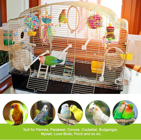 YUEPET 4 Pack Bird Shredder Toys - Small Parrot Chewing Toys for Parakeets, Parrotlets, Lovebirds, Cockatiels