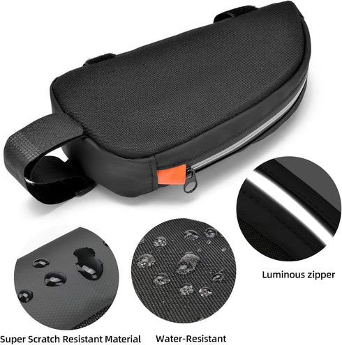 Waterproof Bike Top Tube Bag, Front Frame Pouch for Road Mountain Bicycle Outdoor Cycling Travel
