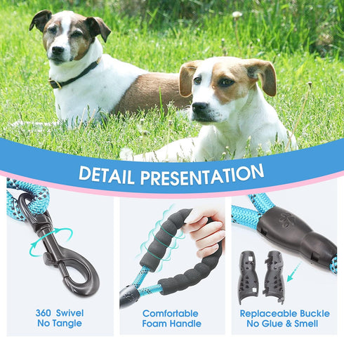 BAAPET Dog Leash, 2/4/5/6 FT with Comfortable Padded Handle, Reflective Threads for Small Medium Large Dogs (5FT-1/2'',