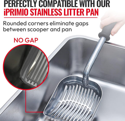 iPrimio Monster Cat Litter Scooper, 17 Inch Long Handle with Soft Grip, Sturdy Extra Large Deep Shovel Scoop