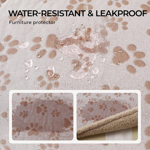 Luciphia Waterproof Pet Blanket for Couch, Liquid Pee Proof, Washable Soft Fluffy Large Dog Blanket, Khaki Small (40" x
