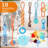 10 WLLEYAY Puppy Play Gym for Small Dogs with Hanging Toys, Removable Indoor Jungle Gym, PVC Frame with Adjustable