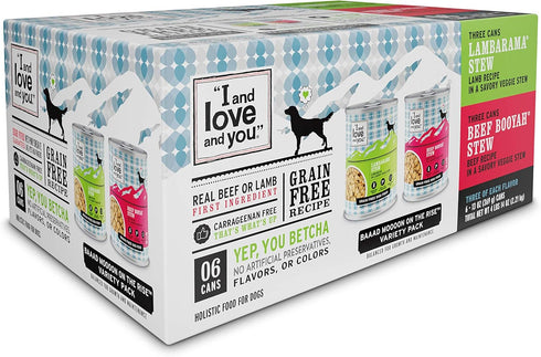 I and love and you Wet Dog Food - Baad Mooon On The Rise Variety Pack - Beef + Lamb, Grain Free, 6pk