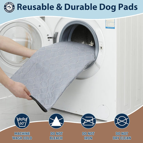 48x65 3 Pack, Washable Pee Pads for Dogs, Reusable Puppy Pads with Fast Absorbent, Waterproof Reusable Pee Pads