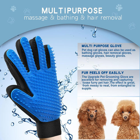 Pet Grooming Brush Double-Sided Undercoat Rake for Dogs & Cats, Shedding and Dematting Comb, Gentle Deshedding Brush