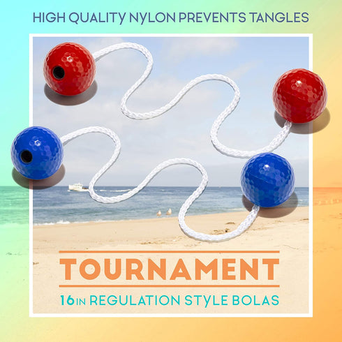 Set 6 Pack Ladderball Replacement Bolas - in Red and Blue