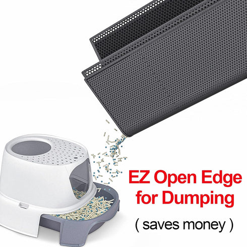 Cat Litter Mat, 36"x30", Washable, Extra Large XL, Honeycomb Double Scatter Control, Waterproof, Easy Clean