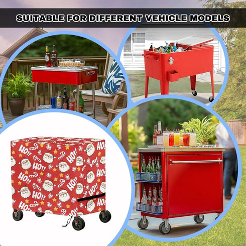 Sarogrorin 80-100 Christmas Patio Cooler Cover for Outdoor Bar Cart Anti Slip Durable Ice Chest Covers for Outdoor