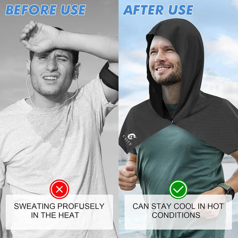 3 Pack 50 CSITE Cooling Hoodie Towels for Neck and Face, UPF Sun Protection & Instant Cooling, Ice Towels for Hot