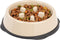 IRIS USA 2 Cups Slow Feeder Dog Bowl, Anti-Choking Interactive Puzzle Toy for Healthy Digestion, Beige/Black