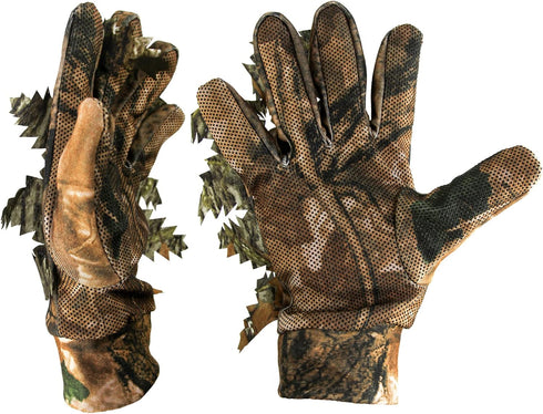 GUGULUZA 3D Leafy Camo Hunting Gloves, Lightweight Anti-Slip Full Finger Tactical Gloves