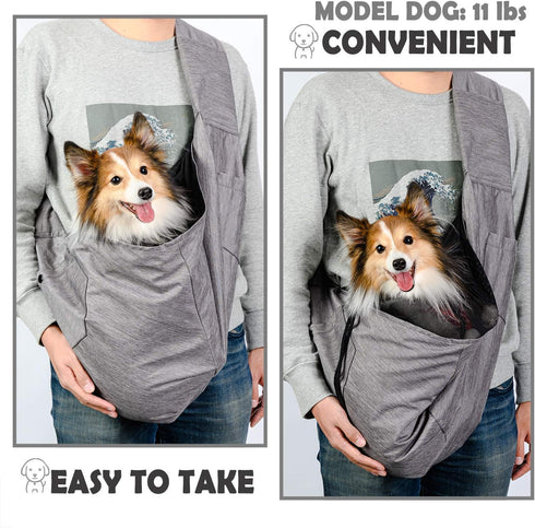 ARELLA Dog Sling Carrier for Small Medium Dogs 10-20 lbs, Comfortable Adjustable Padded Mesh