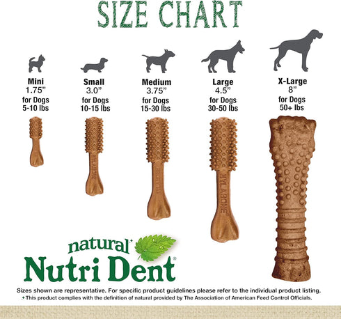 Nylabone Nutri Dent Dog Dental Chews, Filet Mignon Flavor, Mini, 32 Count