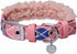 Blueberry Pet Soft & Comfy Scottish Argyle Fleece Padded Dog Collar - Pink, Neck 13-16.5", for Medium Breed