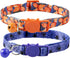 BoomBone 2 Pack Cat Halloween Collar, Pumpkin and Purple Dog Collars for Small Dogs