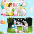 12 Set 10 2 Foilswirl Pcs Kids Easter Bunny Bowling with Bunny Bowling Pins and Balls Inflatable Easter Bunny Games