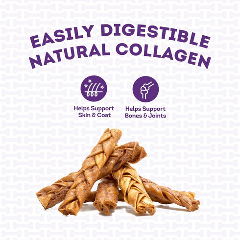USA Collagen Braids Dog Chew Treats, Chicken Meat Flavor, 6 Count/1 Pack