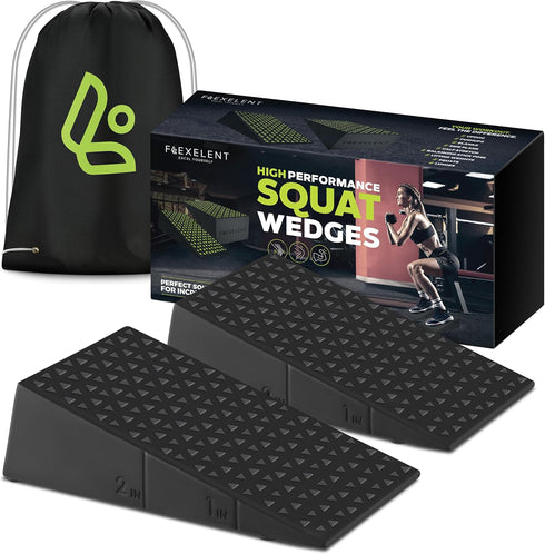 Squat Wedge Block Pair, Calf Stretcher Slant Board for Squats, Anti-Slip Heel Elevated Squat Wedge
