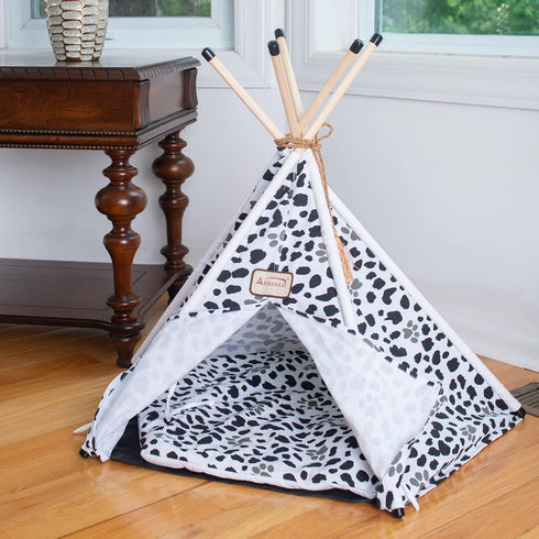 Armarkat C46 Cat Bed, One Size, White and Black, Cozy Sleeping Space for Cats