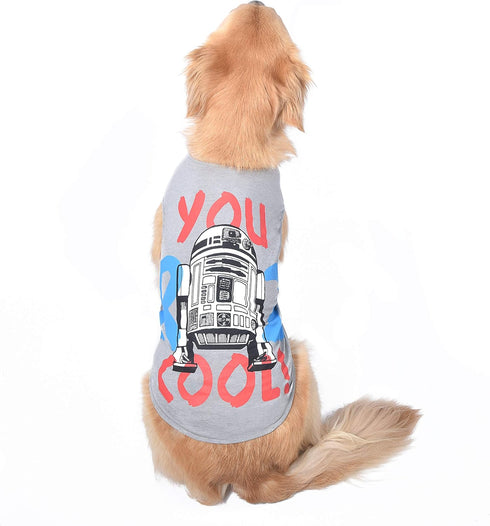 Star Wars for Pets Dog Tank, "You R2 Cool" Gray Shirt for Large Dogs, Soft, Cute, Comfortable Dog Clothing