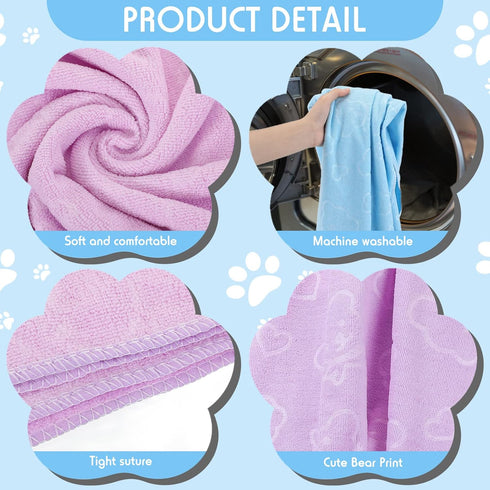 Tudomro 14 Pcs 55 x 28 Inch Bulk Dog Towels, Extra Large Quick Drying Towels for Dogs, 7 Colors for Medium & Large Dogs