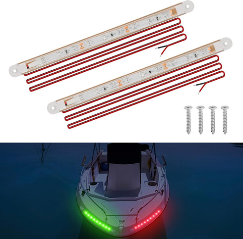 RVZONE Boat Navigation Lights, Boat Red and Green Bow Lights Navigation Lighting