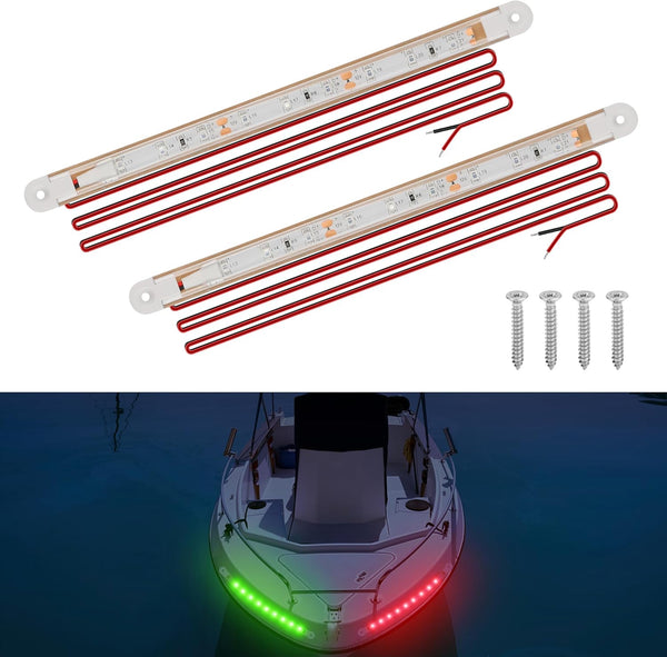 RVZONE Boat Navigation Lights, Boat Red and Green Bow Lights Navigation Lighting