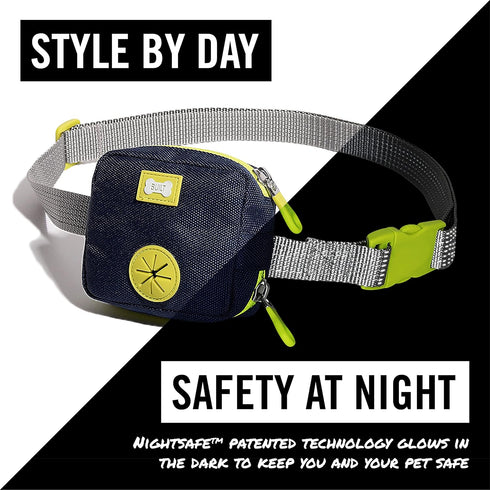 BUILT Pet Hip Pack, Navy and Yellow for Walking