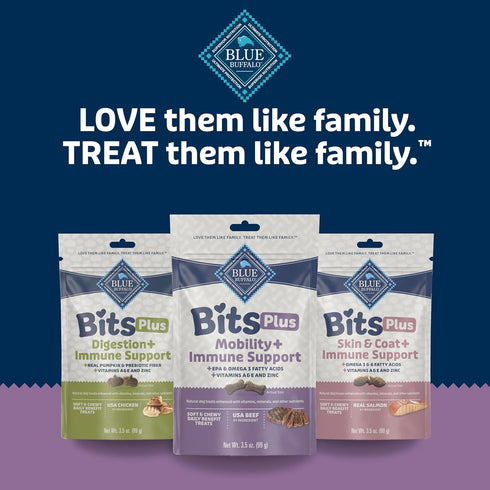 Immune 3.5-oz. Blue Buffalo Blue Bits Plus Mobility and Support Daily Benefit Dog Treats, Soft & Chewy Beef Morsels
