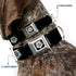 Dog Collar Seatbelt Buckle Winchester Pentagram Repeat Black White 1.0 Inch Wide, 15 to 26 Inches, DC-WSN005-L