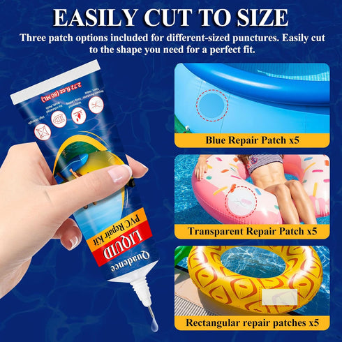 Swimming (80 ML) Heavy Duty Vinyl Repair Kit for Air Mattress, Waterproof Air Mattress Patch Kit Inflatable Repair Kit