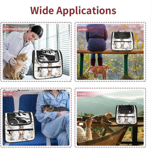 Travel-Friendly Transparent Bunny Rabbit Pet Carrier for Small Dogs and Kittens