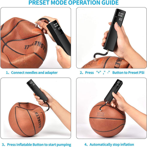 Pumteck Electric Ball Pump, Smart Air Pump Portable Fast Ball Inflation with Precise Pressure Gauge and Digital LCD