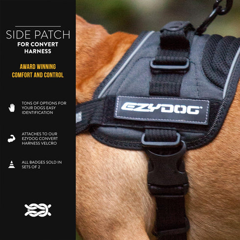 EzyDog Side Badge - Clearly Identifies Your Dog with Convert Dog Harness - Set of Two Badges (Rescue Dog, Small)