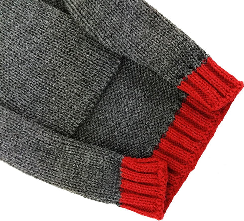 PETCARE Reindeer Christmas Dog Sweater, Gray Cat Sweater Vest, Holiday Dog Clothes for Small Medium Large Dogs