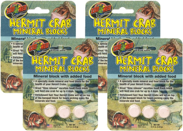 (4 Pack) Zoo Med Laboratories Zoo Hermit Crab Mineral Blocks