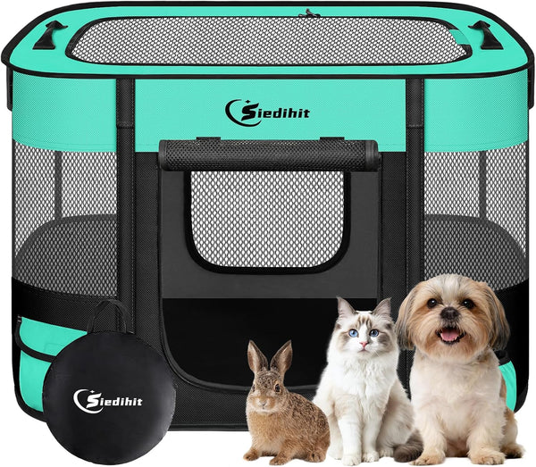 Dog Playpen,Cat Pet Puppy Pen,Portable Playpens for Dogs Indoor Outdoor Travel Camping