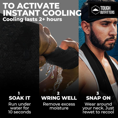 Tough Outdoors Cooling Towel for Neck & Face, Ice Wrap & Sweat Rag for Camping, Gym, Yoga, Sports